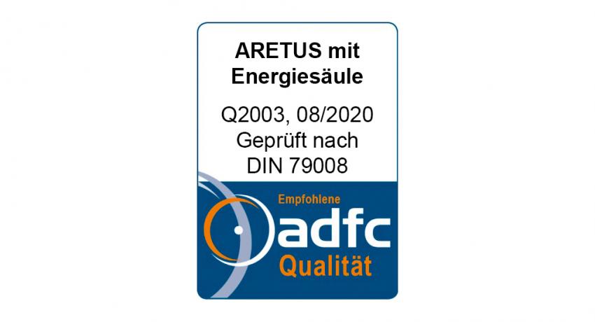 ADFC-Zertifikat für die Fahrradbox ARETUS mit Energiesäule