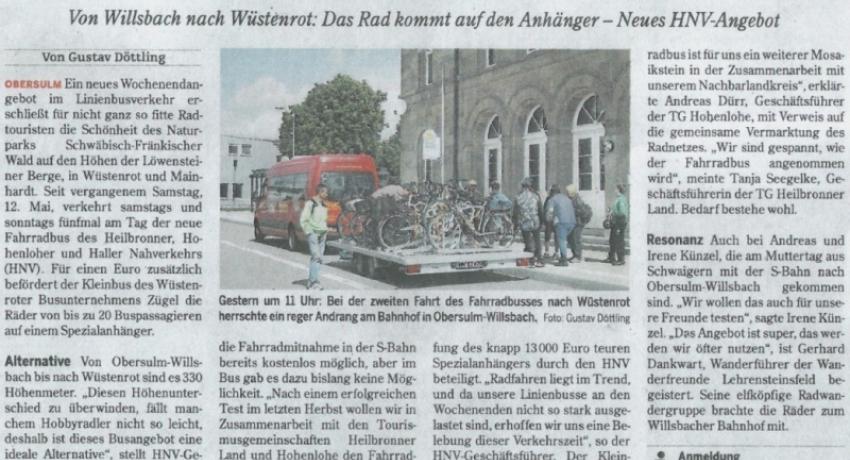 Pressetext aus der Tageszeitung "Heilbronner Stimme" vom 14.05.2012